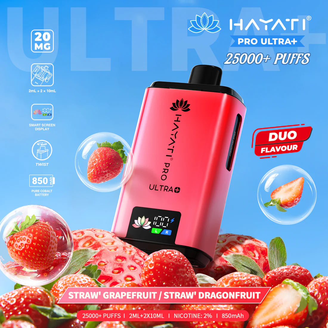 Hayati Pro Ultra+ 25,000 Puffs Rechargeable Vape Pod (Pack of 5)
