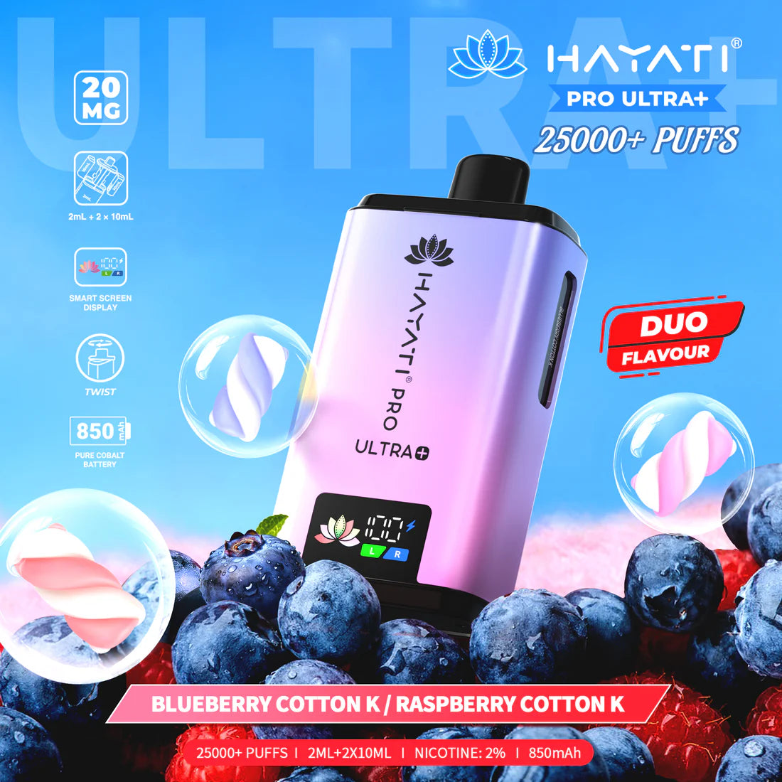 Hayati Pro Ultra+ 25,000 Puffs Rechargeable Vape Pod (Pack of 5)