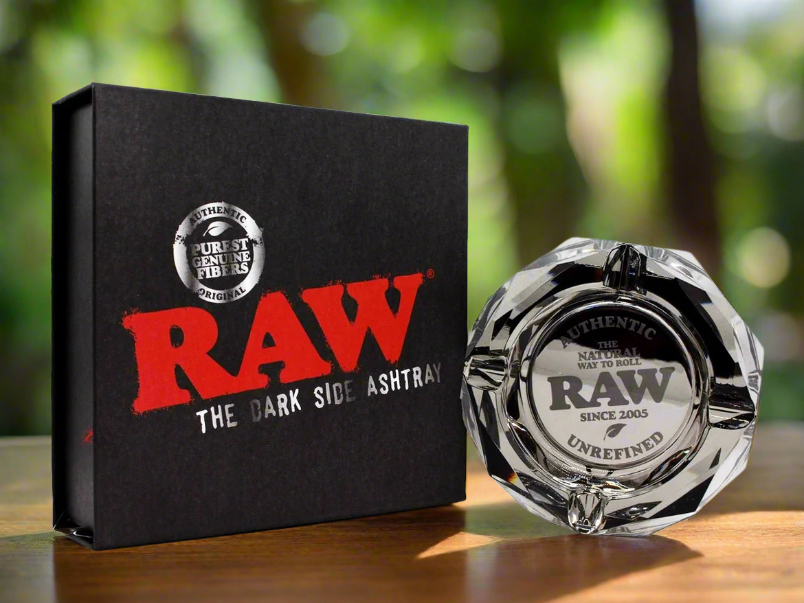 Raw Authentic Glass Ashtrays Limited Edition Rainbow & Dark Side