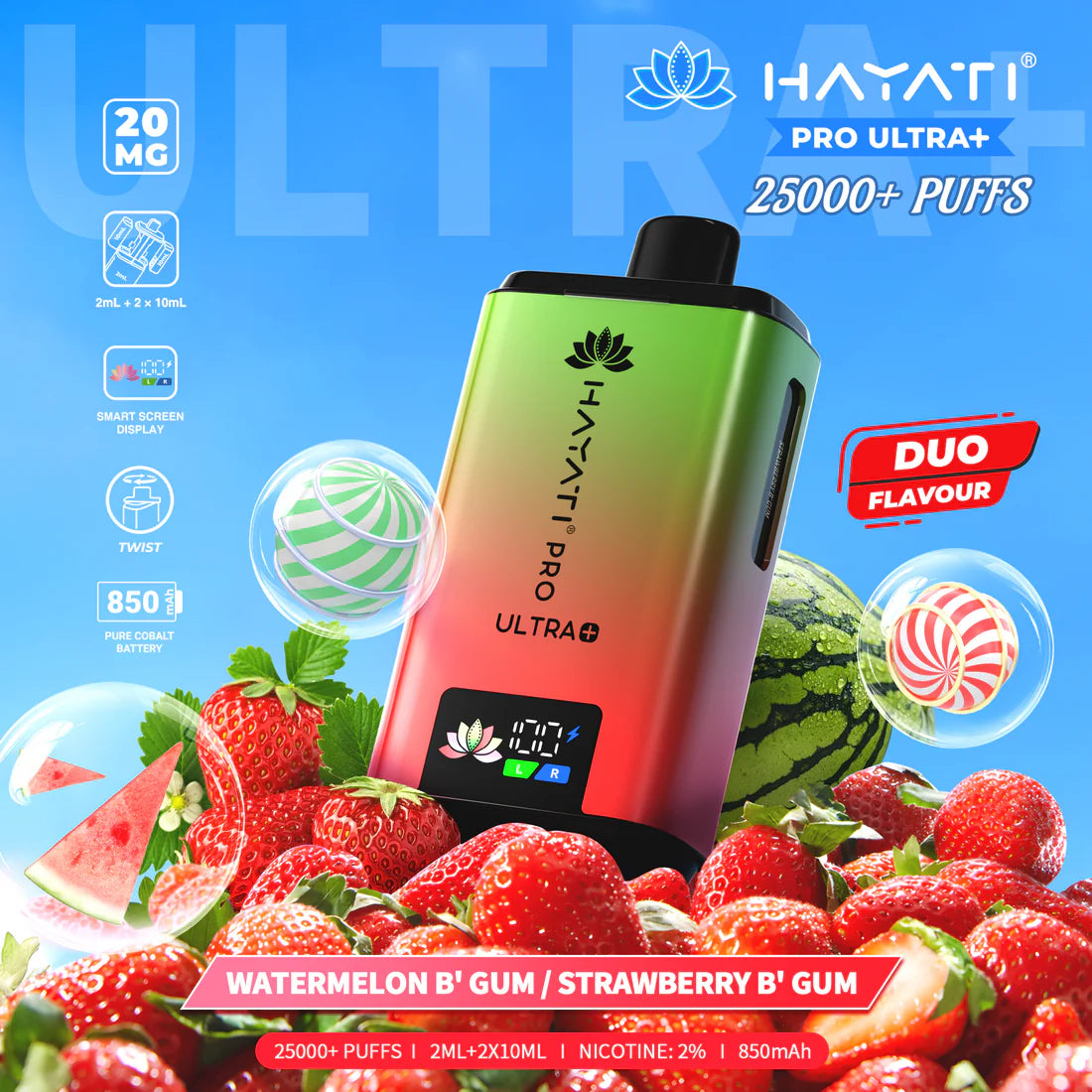 Hayati Pro Ultra+ 25,000 Puffs Rechargeable Vape Pod (Pack of 5)