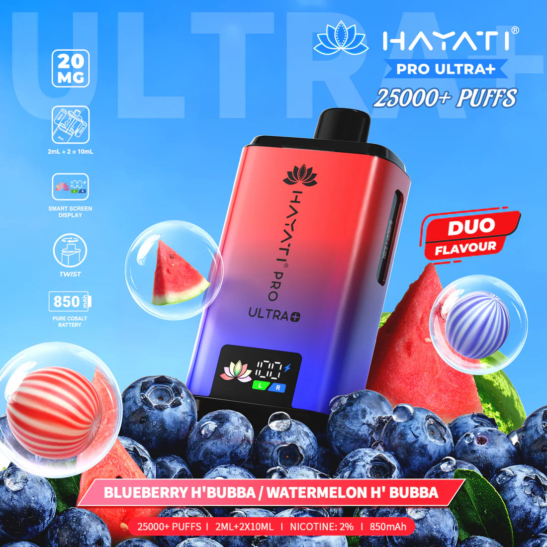 Hayati Pro Ultra+ 25,000 Puffs Rechargeable Vape Pod (Pack of 5)