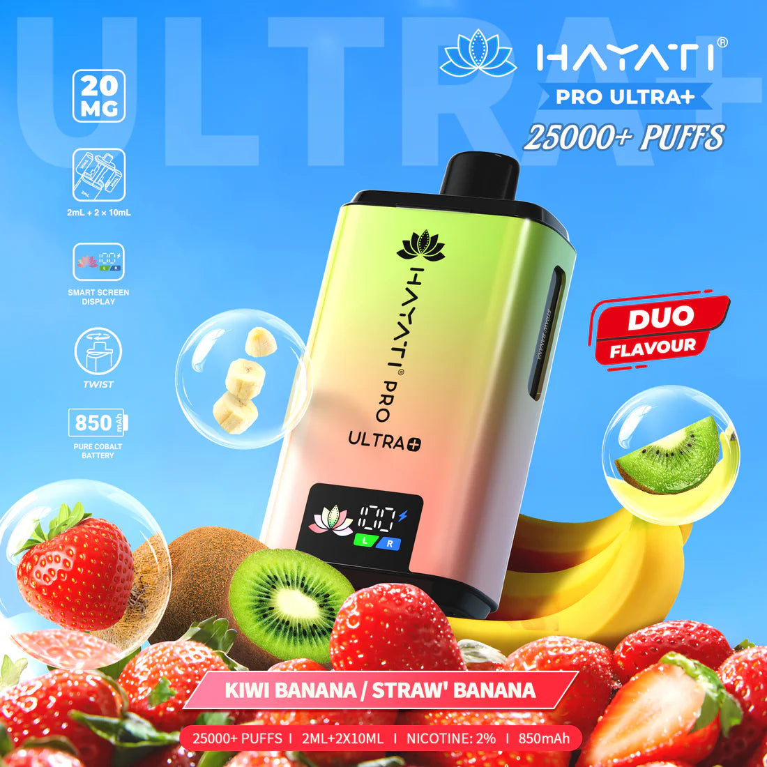 Hayati Pro Ultra+ 25,000 Puffs Rechargeable Vape Pod (Pack of 5)