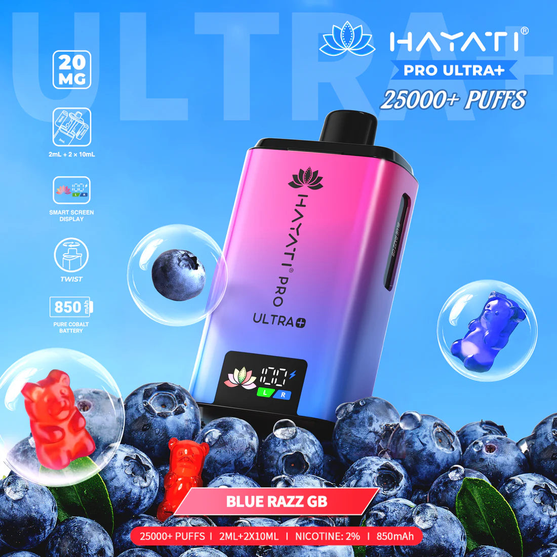 Hayati Pro Ultra+ 25,000 Puffs Rechargeable Vape Pod (Pack of 5)
