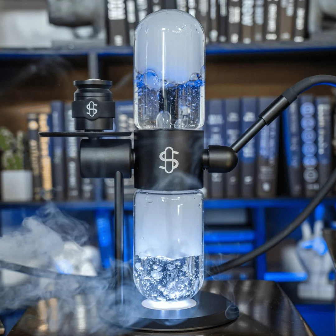 Gravity Infuser Hookah Shisha Water Pipe 360 Rotating Aluminium Clear Glass