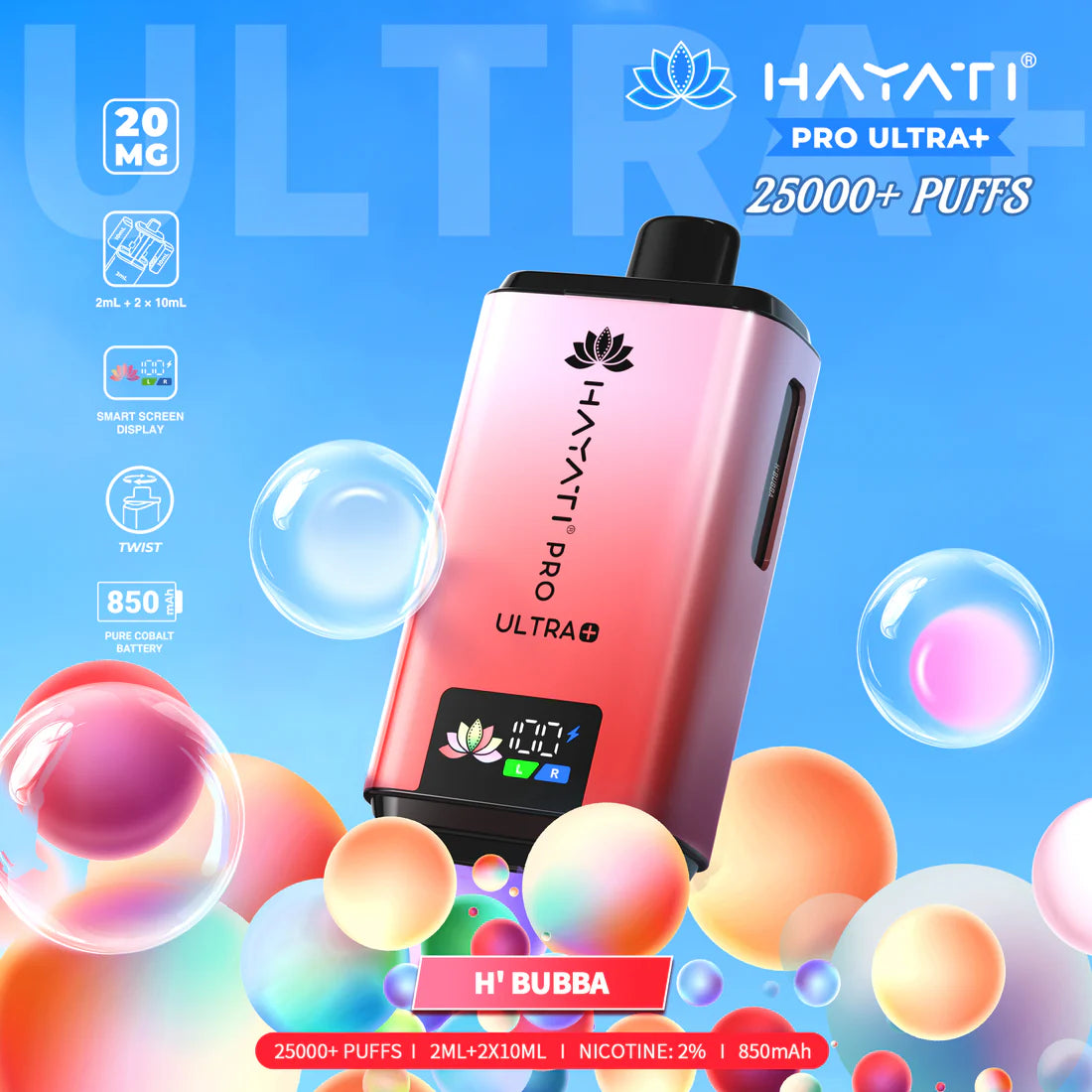 Hayati Pro Ultra+ 25,000 Puffs Rechargeable Vape Pod (Pack of 5)