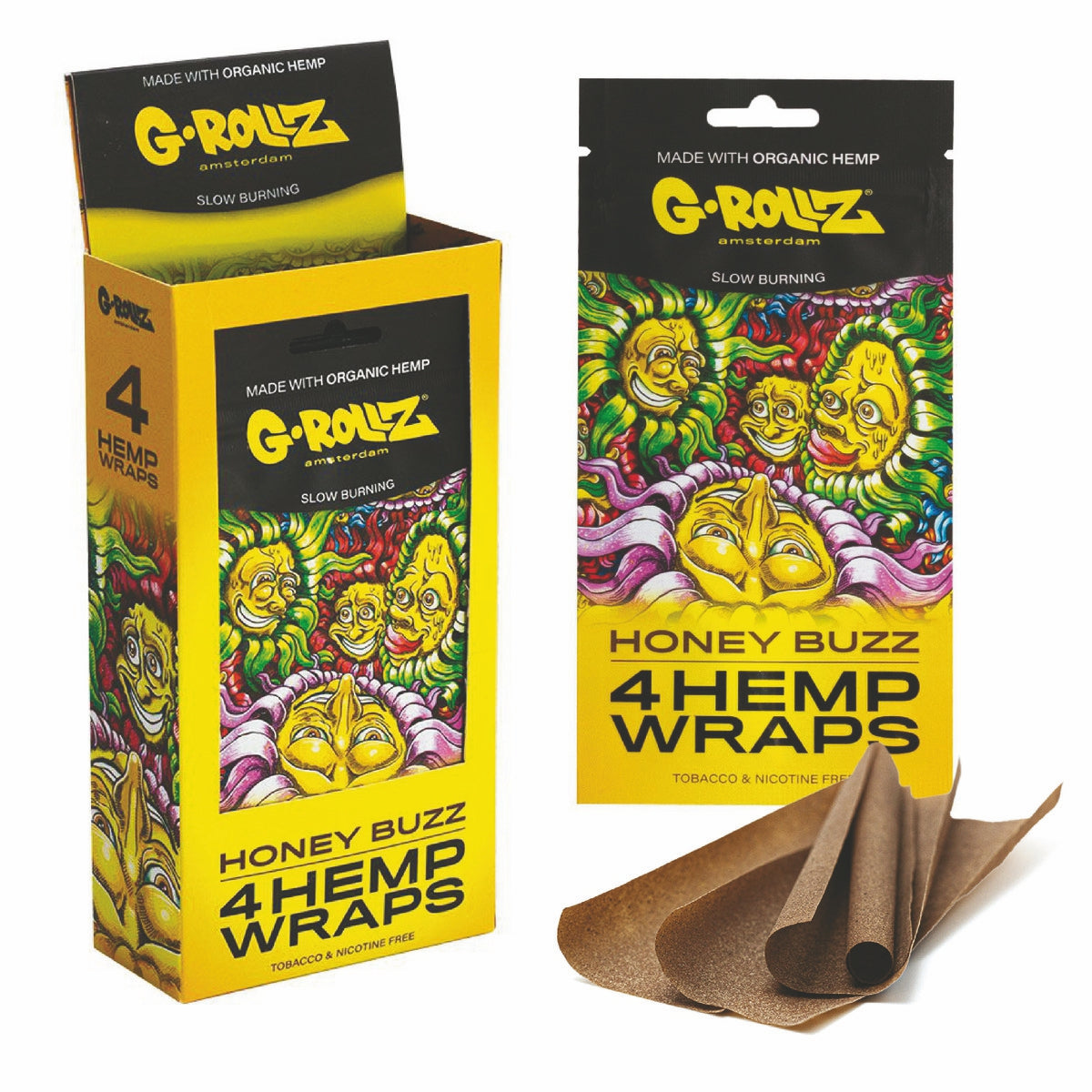 G Rollz Organic Wraps Slow Burning 4 In 1 Pack Various Flavours