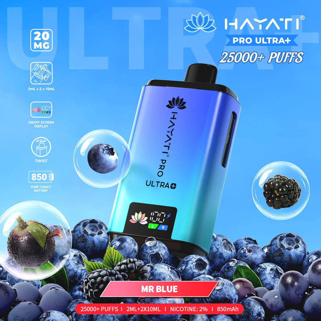 Hayati Pro Ultra+ 25,000 Puffs Rechargeable Vape Pod (Pack of 5)