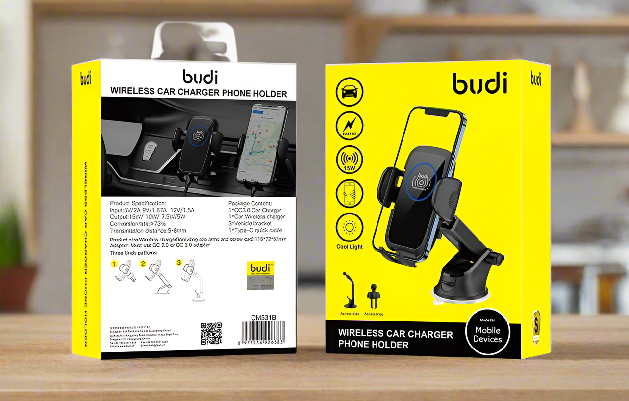 Budi Wireless Car Charger Phone Holder
