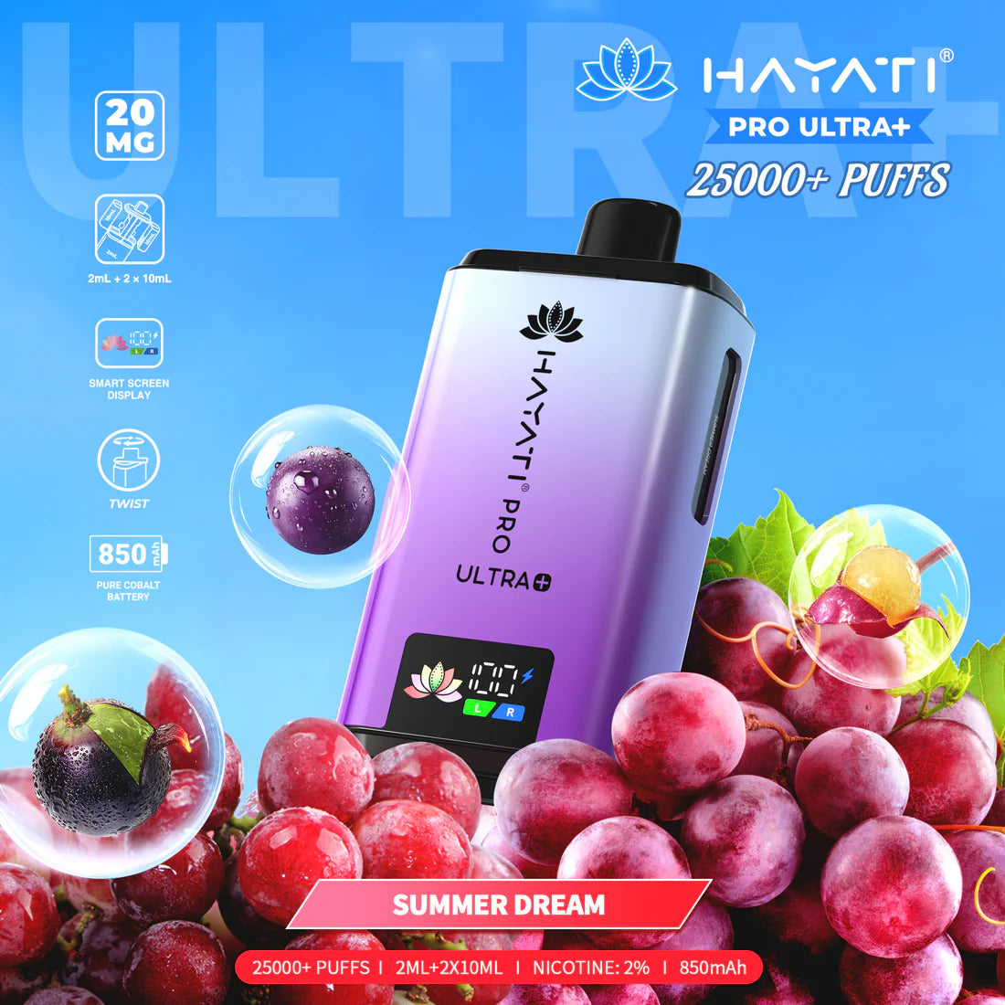 Hayati Pro Ultra+ 25,000 Puffs Rechargeable Vape Pod (Pack of 5)