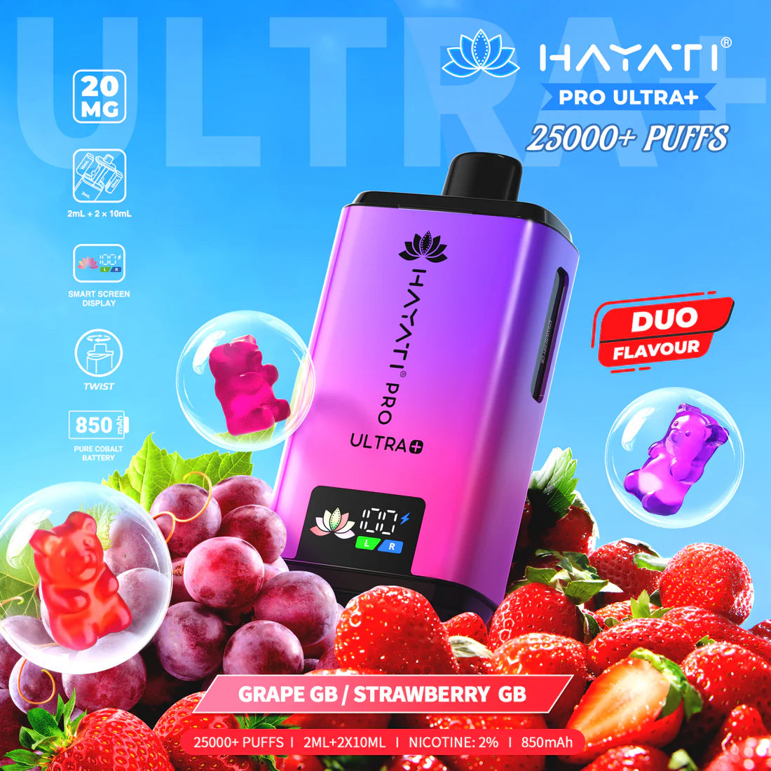 Hayati Pro Ultra+ 25,000 Puffs Rechargeable Vape Pod (Pack of 5)