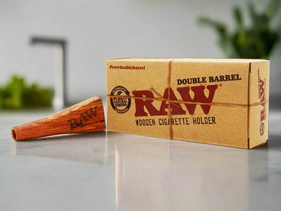 Raw Double Barrel Wooden Cigarette Holder