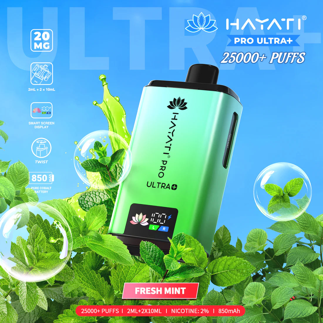 Hayati Pro Ultra+ 25,000 Puffs Rechargeable Vape Pod (Pack of 5)