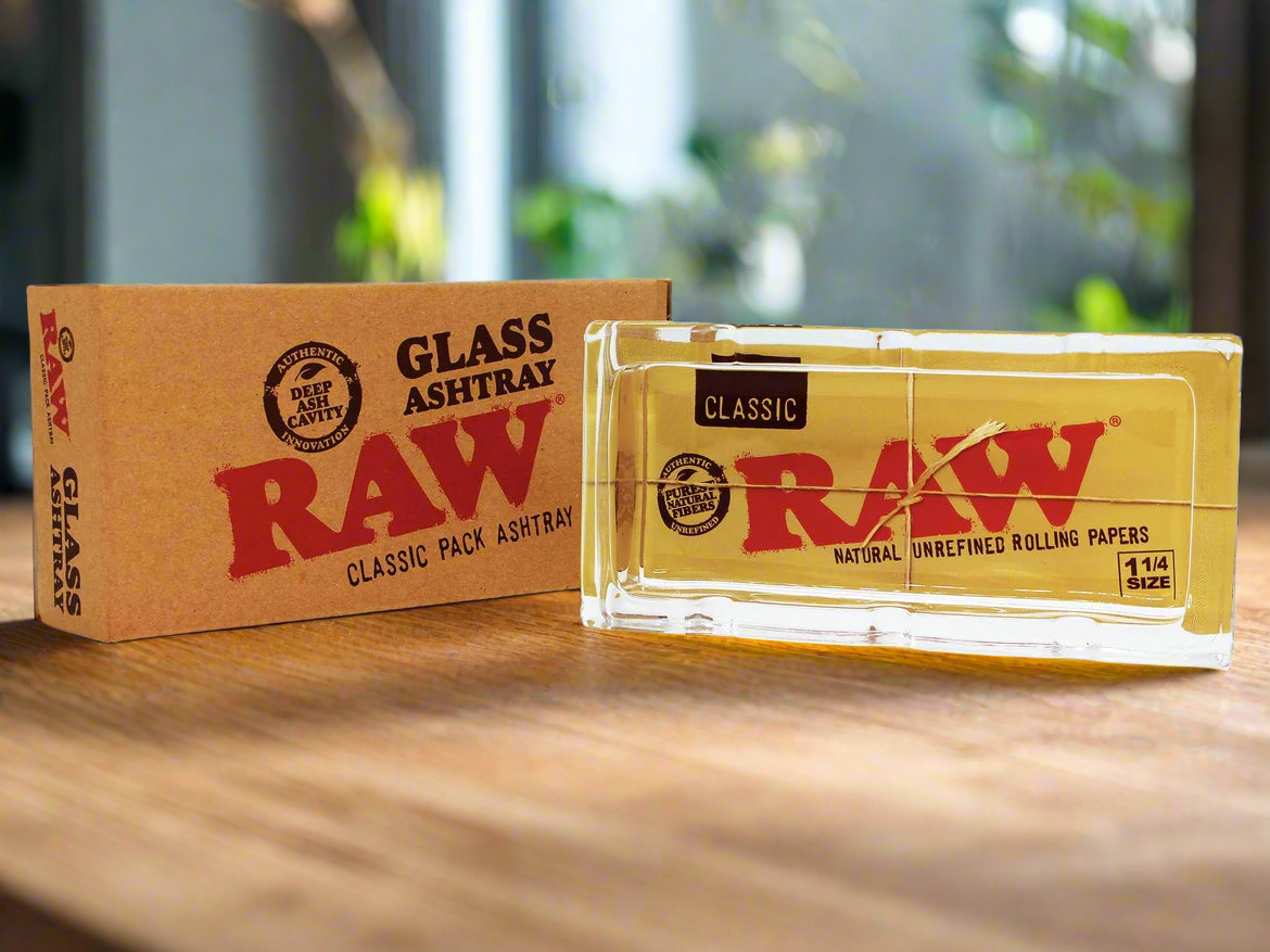 RAW Authentic Deep Ash Cavity Glass Ashtray
