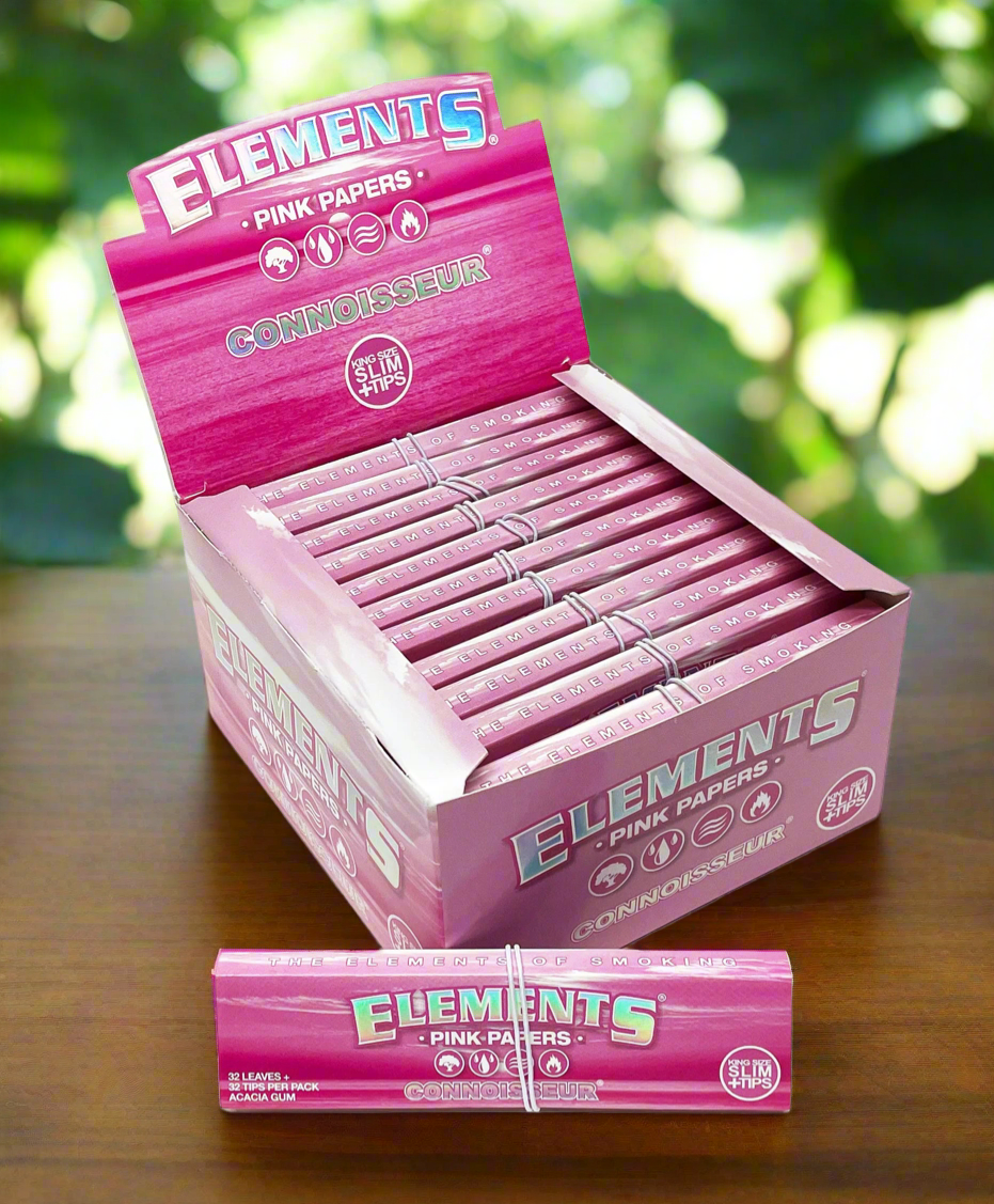 Elements Connoisseur King Size Rolling Papers & Tips (Full Box of 24)