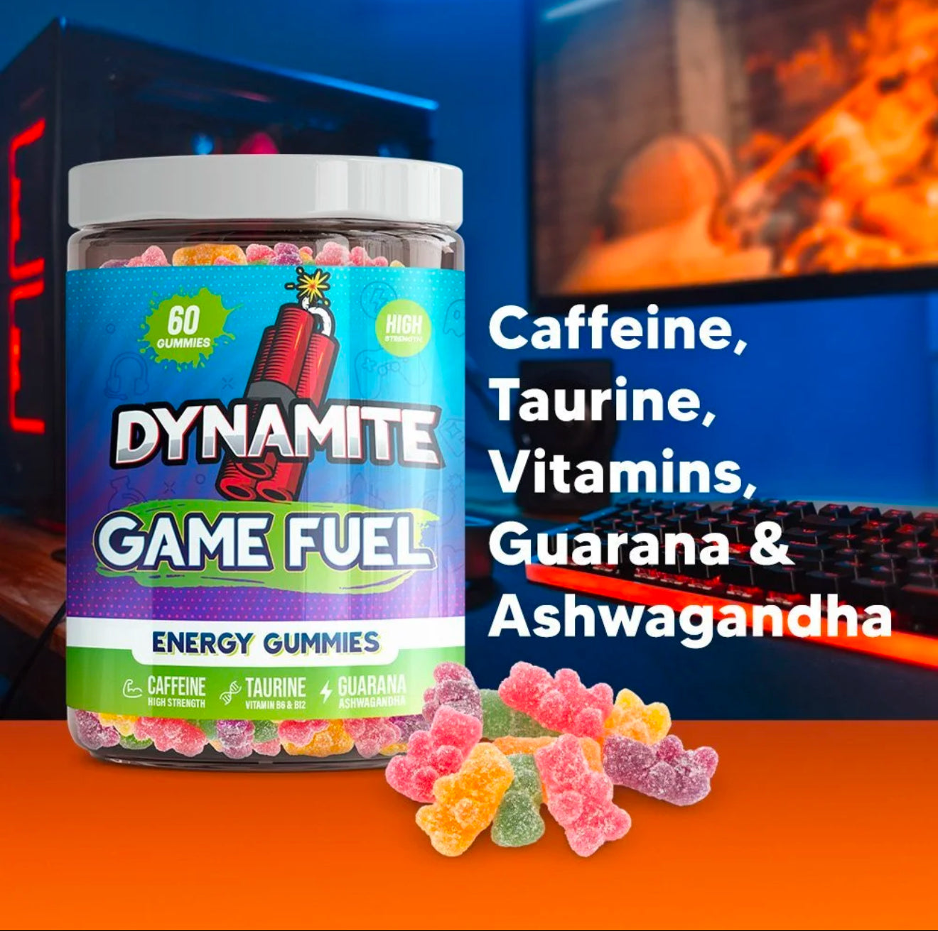 Dynamite Energy Gummies Vegan Friendly Gluten Free 60 Pack