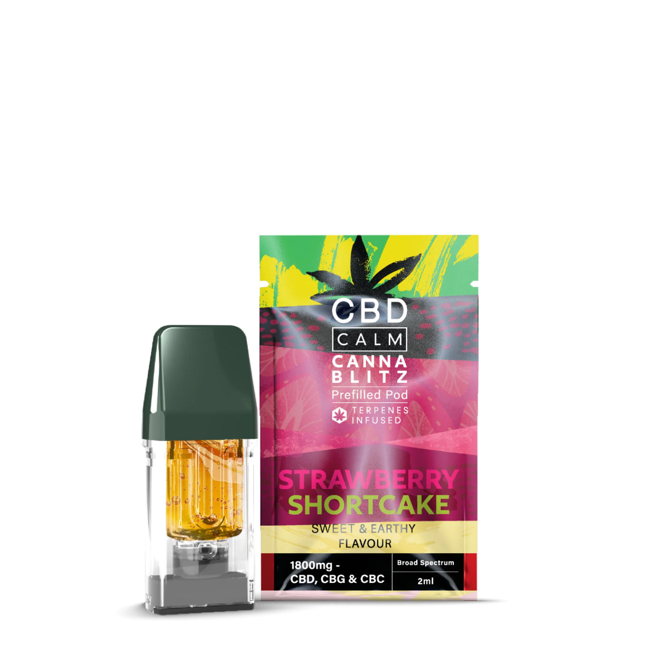 CBD Calm Cannablitz 1800mg Terpene Infused 2ml Pre-Filled Pods