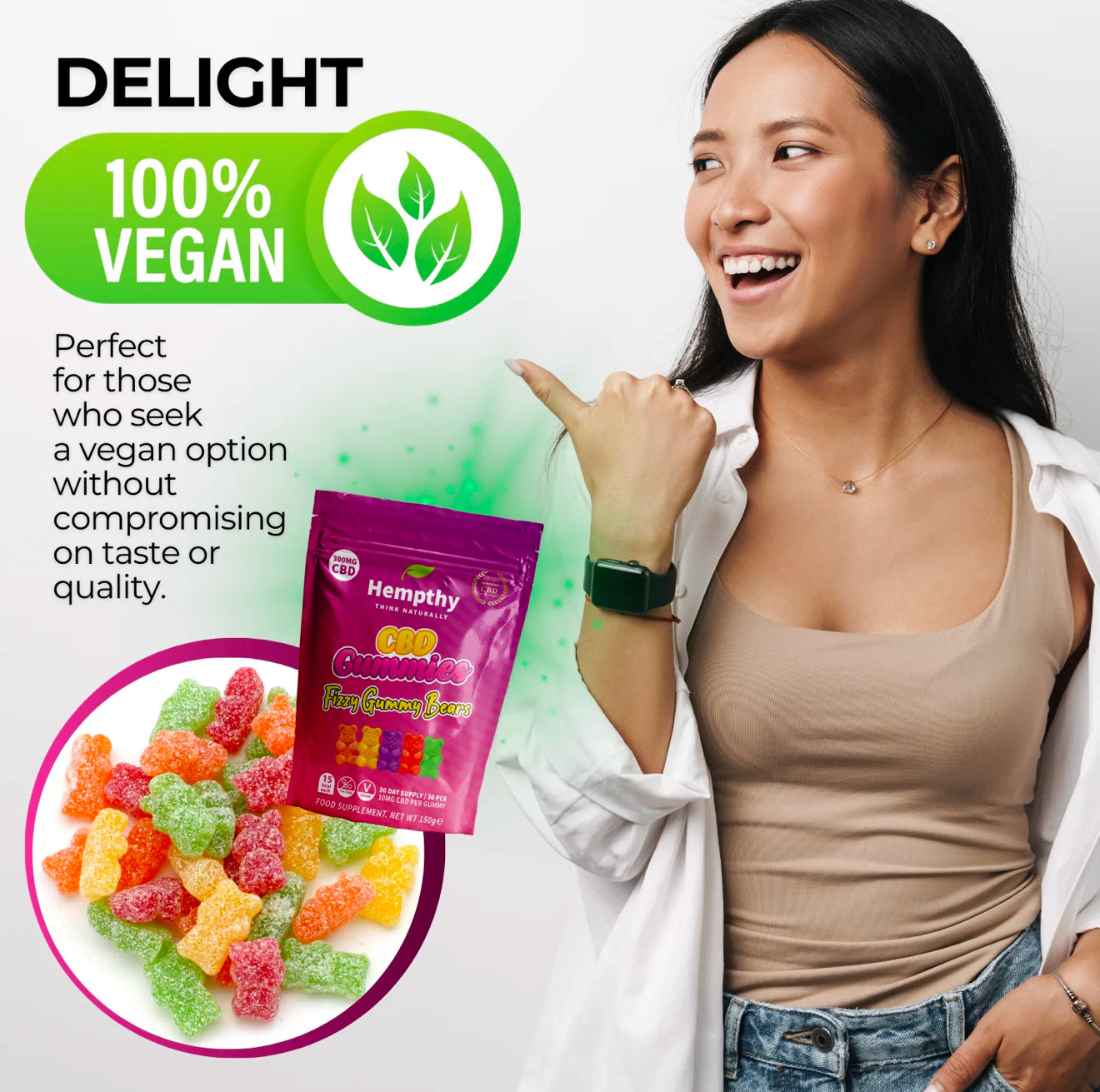 CBD Gummies 1000mg High Strength 50 Pack Various Flavours Vegan Friendly