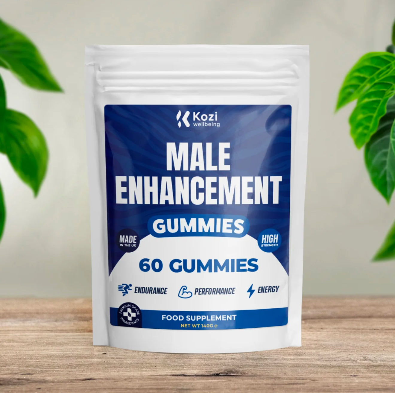 Kozi Wellbeing Health Supplement Male Enhancement Gummies 60 Pack High Strength