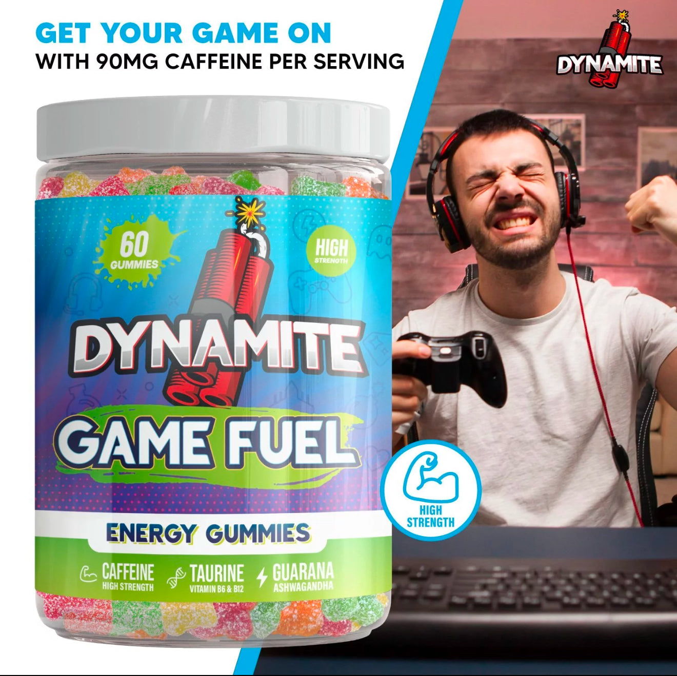 Dynamite Energy Gummies Vegan Friendly Gluten Free 60 Pack