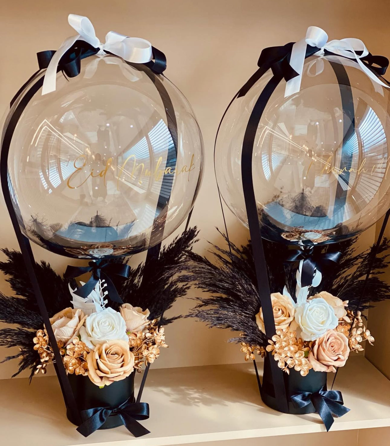 Luxury Personalised Flower Bouquet Balloons Bento Cakes & Cupcakes Gift Set