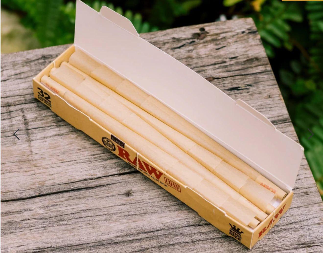 Raw King Size Pre Rolled Cones 32pc