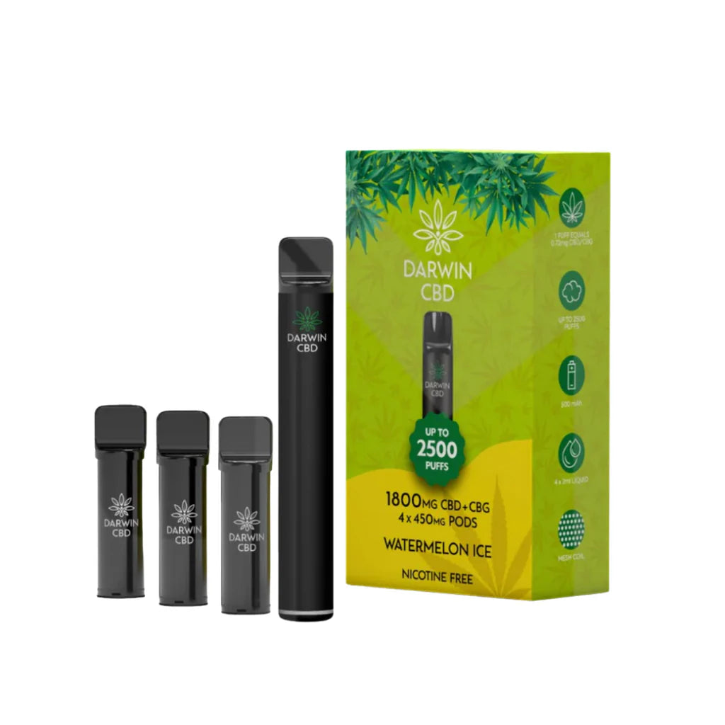Darwin CBD 4 in 1 Pod Vape Kit 2500 Puffs (4x450mg Pods)