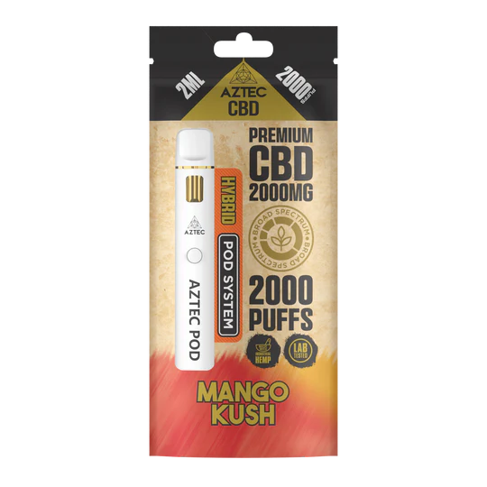 Aztec CBD 2000mg Broad Spectrum Pod Vape Kit 2000 Puffs