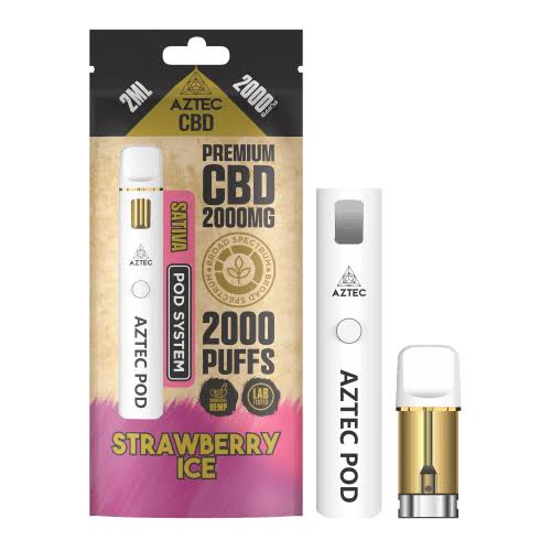 Aztec CBD 2000mg Broad Spectrum Pod Vape Kit 2000 Puffs