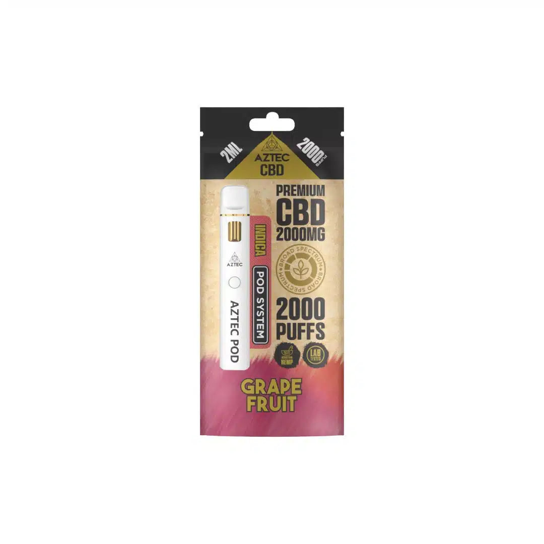 Aztec CBD 2000mg Broad Spectrum Pod Vape Kit 2000 Puffs