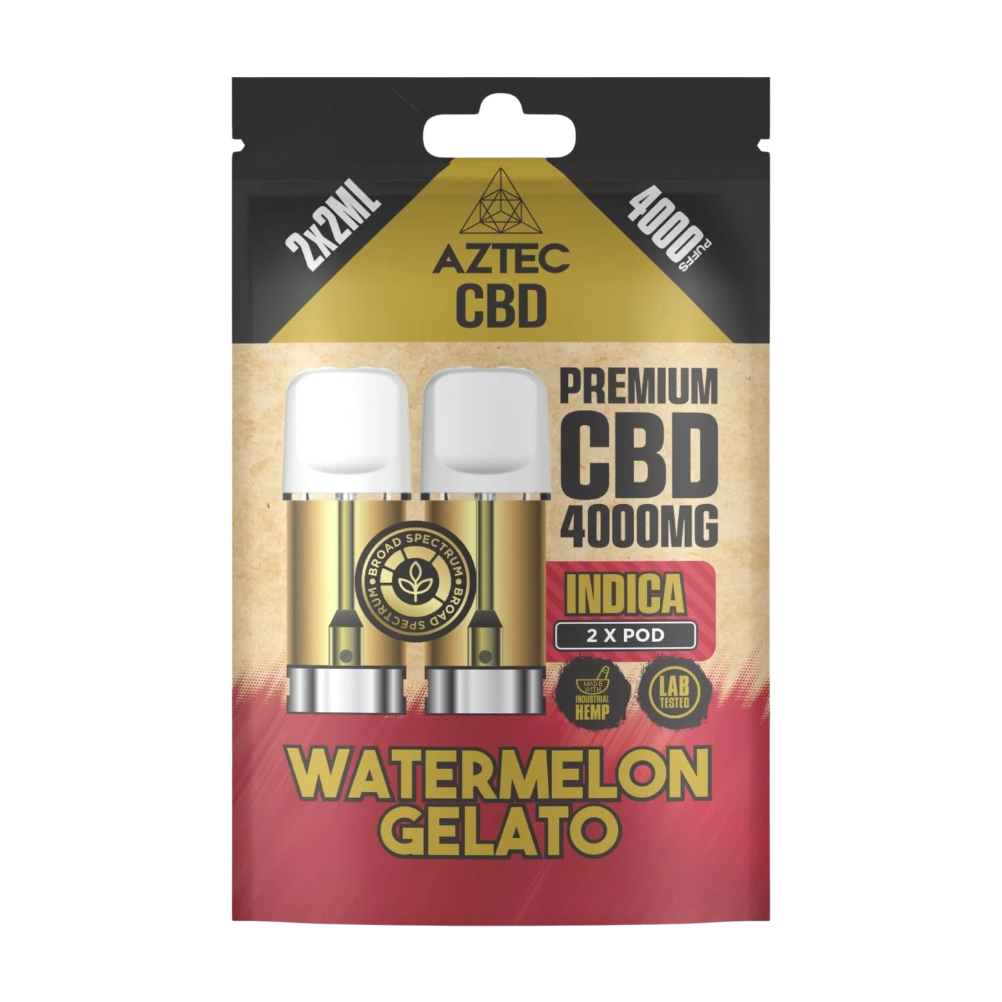Aztec CBD 4000mg Broad Spectrum CBD Pods 2ml 4,000 Puffs 2 Pieces