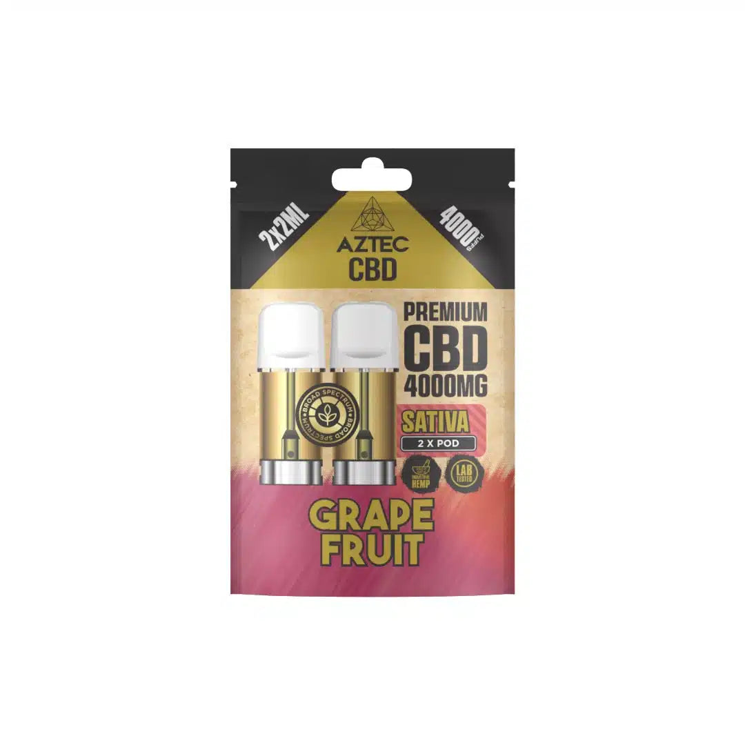 Aztec CBD 4000mg Broad Spectrum CBD Pods 2ml 4,000 Puffs 2 Pieces