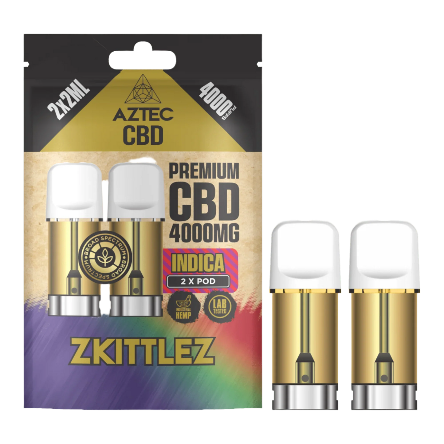 Aztec CBD 4000mg Broad Spectrum CBD Pods 2ml 4,000 Puffs 2 Pieces