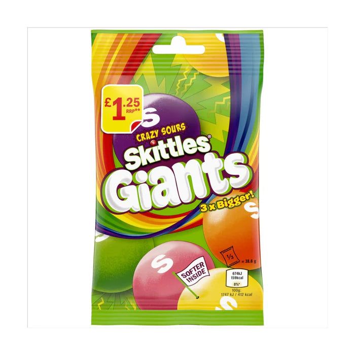 Skittles Giants Sweets Bags 116g