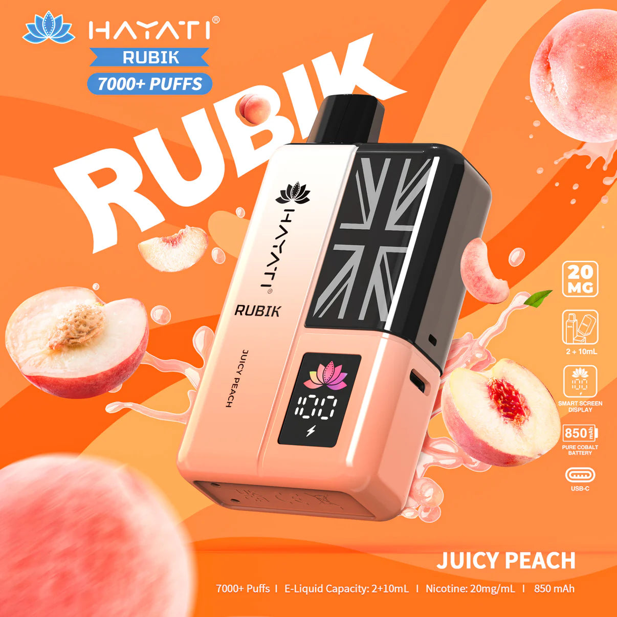 Hayati Rubik 7000+ Puff Rechargeable Vape Pod (Pack of 5)