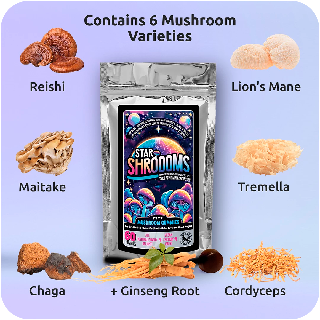 Innooova Starshrooms Nootropic Mushroom Gummies Vegan Friendly