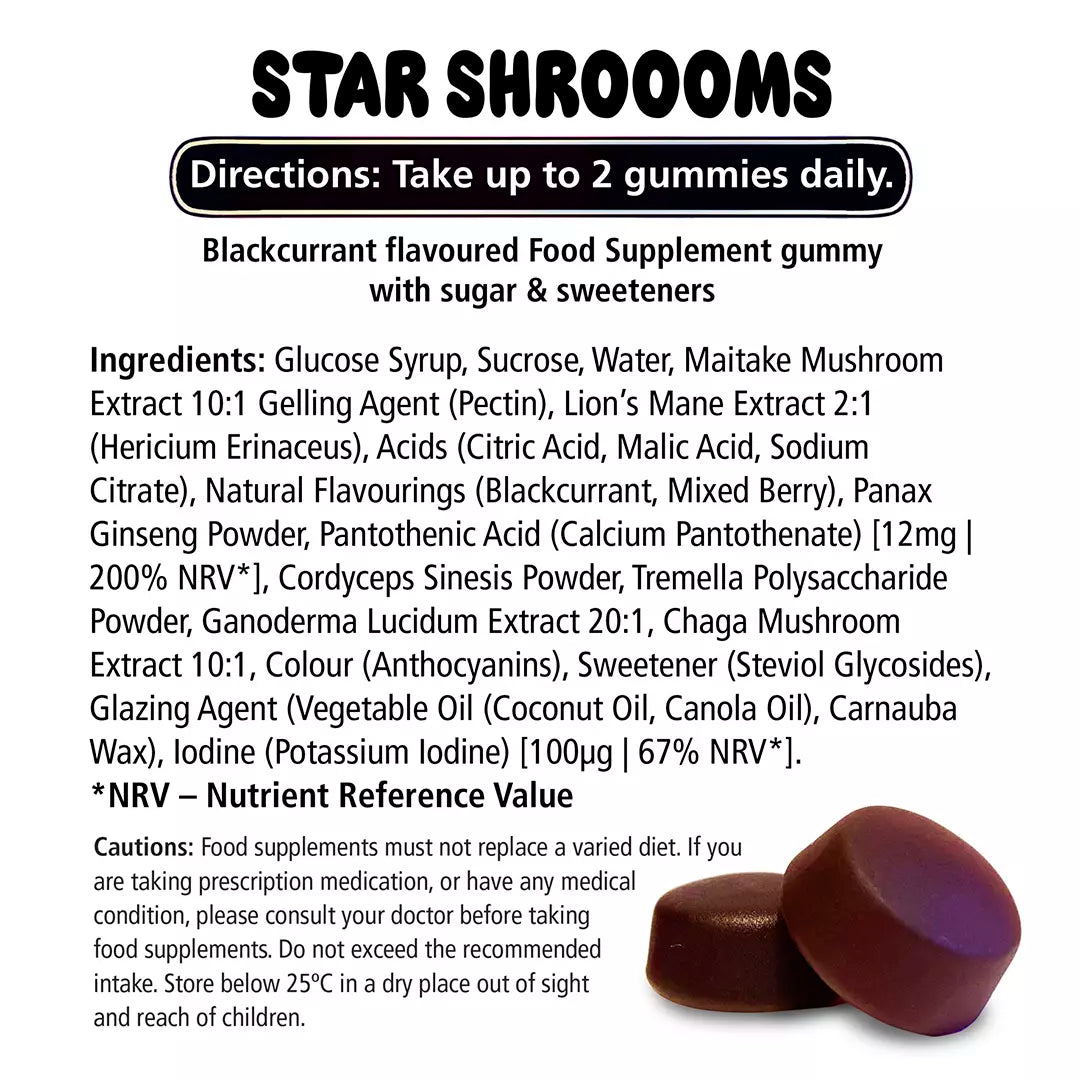 Innooova Starshrooms Nootropic Mushroom Gummies Vegan Friendly
