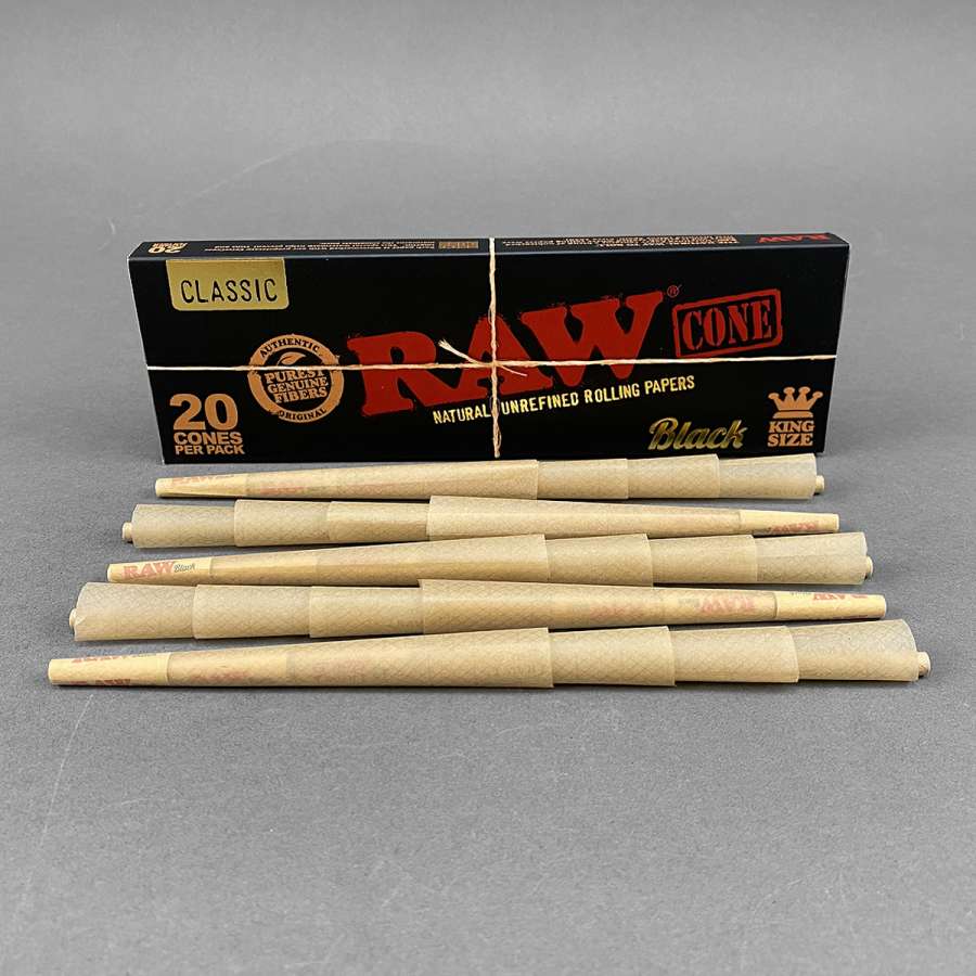 Raw Black Classic King Size Pre Rolled Cones 20pcs