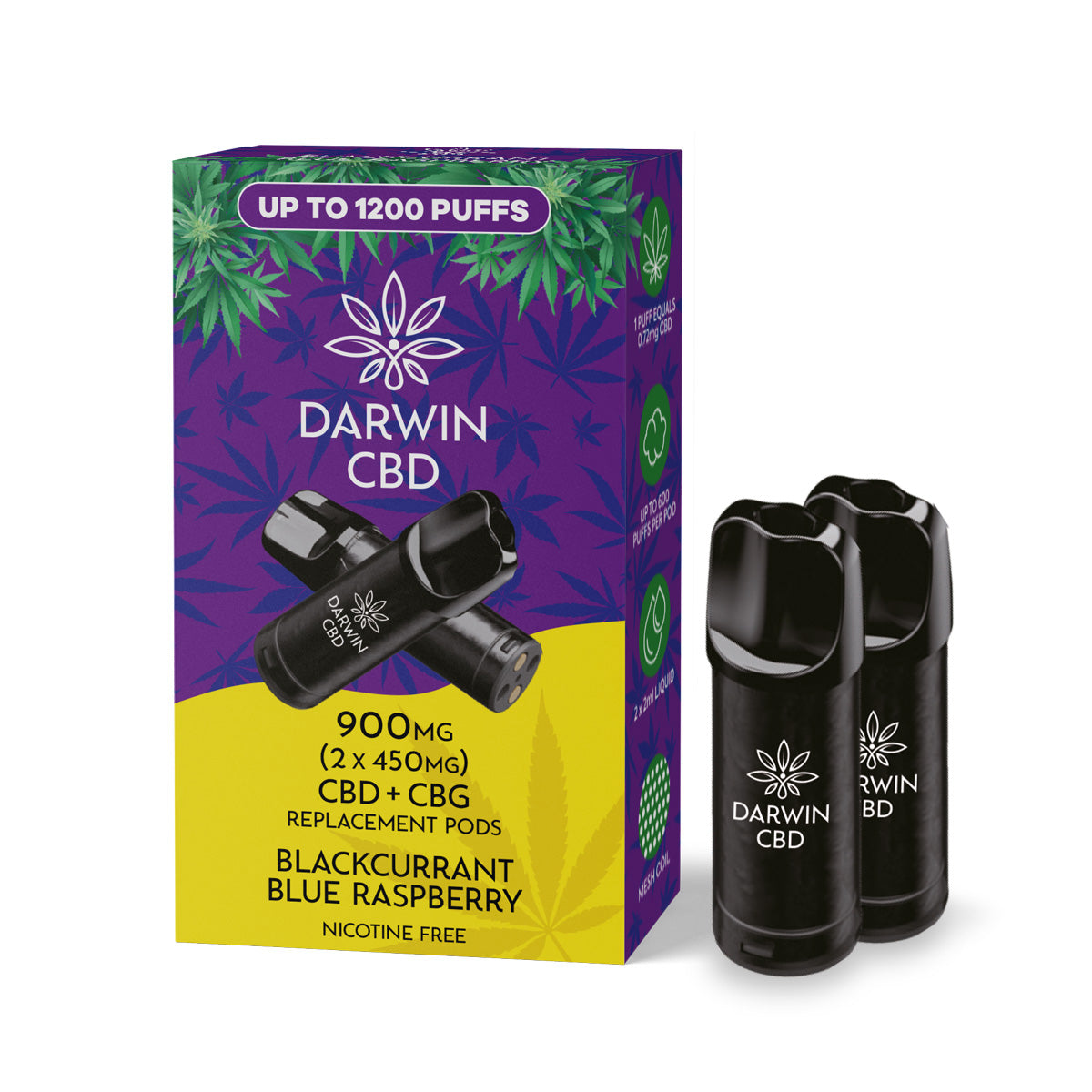 Darwin CBD (2x450mg) CBD Replacement Pods 1,200 Puffs