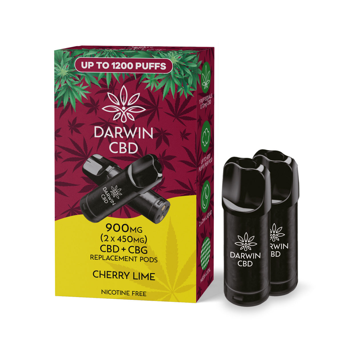 Darwin CBD (2x450mg) CBD Replacement Pods 1,200 Puffs