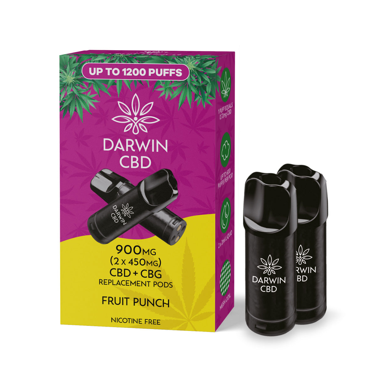 Darwin CBD (2x450mg) CBD Replacement Pods 1,200 Puffs