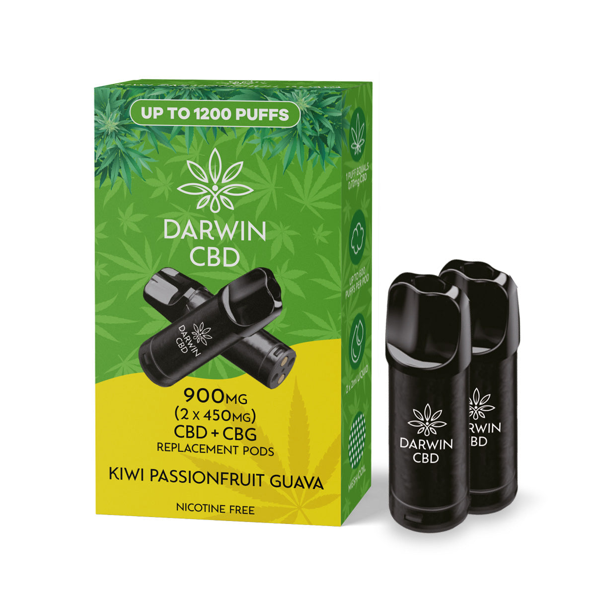 Darwin CBD (2x450mg) CBD Replacement Pods 1,200 Puffs