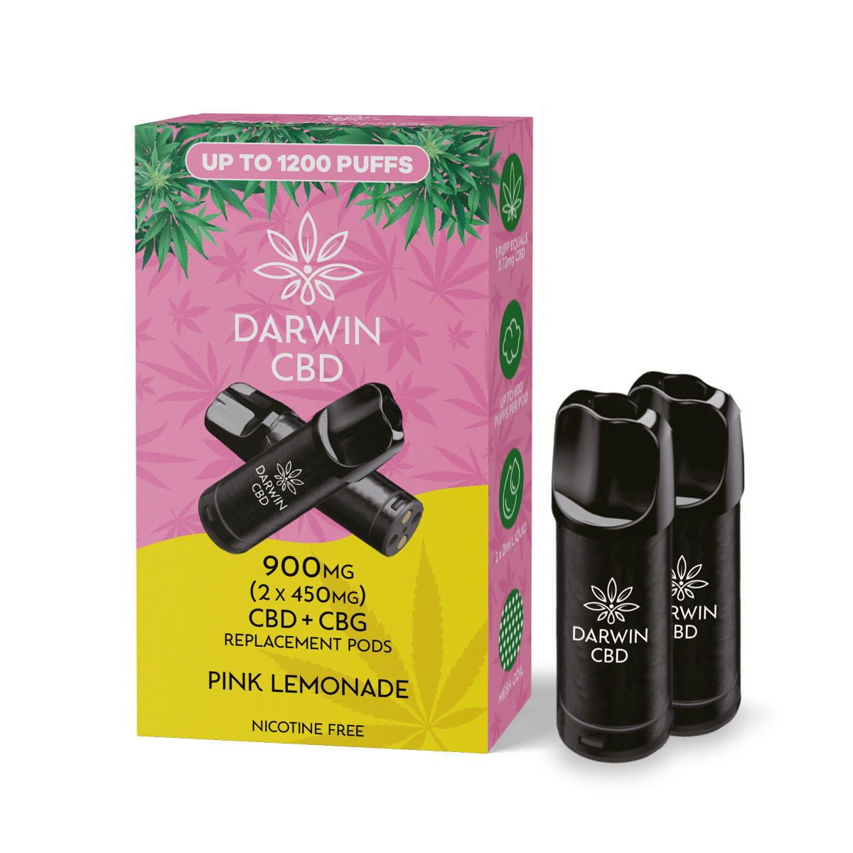 Darwin CBD (2x450mg) CBD Replacement Pods 1,200 Puffs