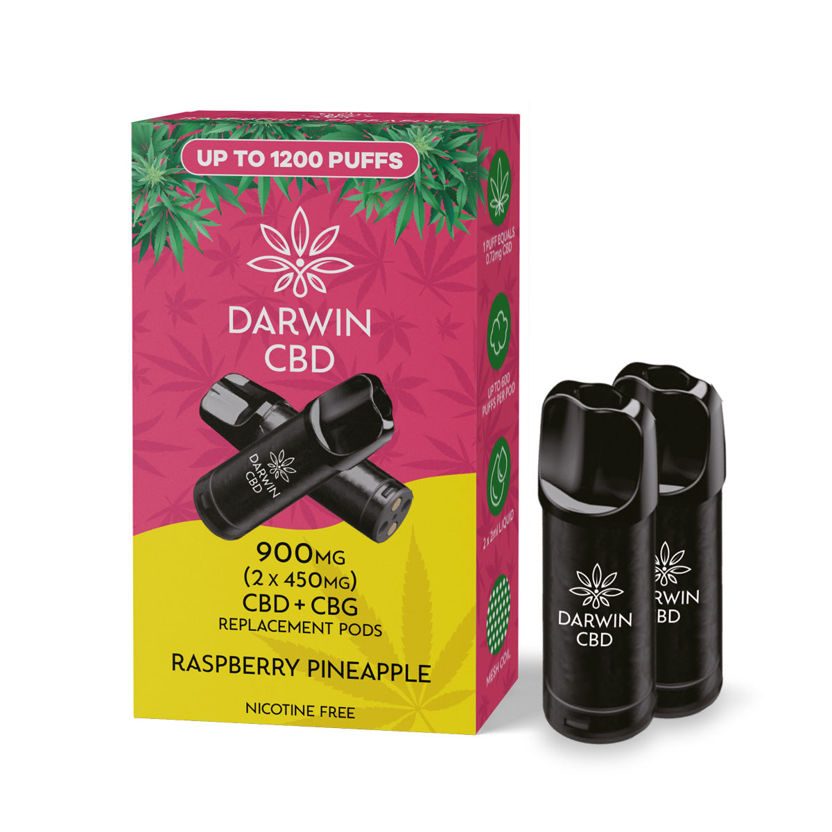 Darwin CBD (2x450mg) CBD Replacement Pods 1,200 Puffs