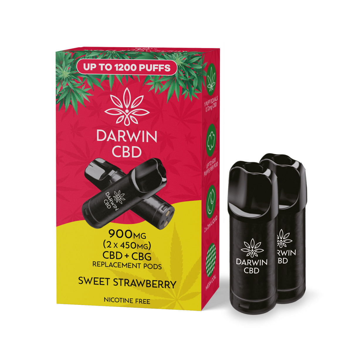 Darwin CBD (2x450mg) CBD Replacement Pods 1,200 Puffs