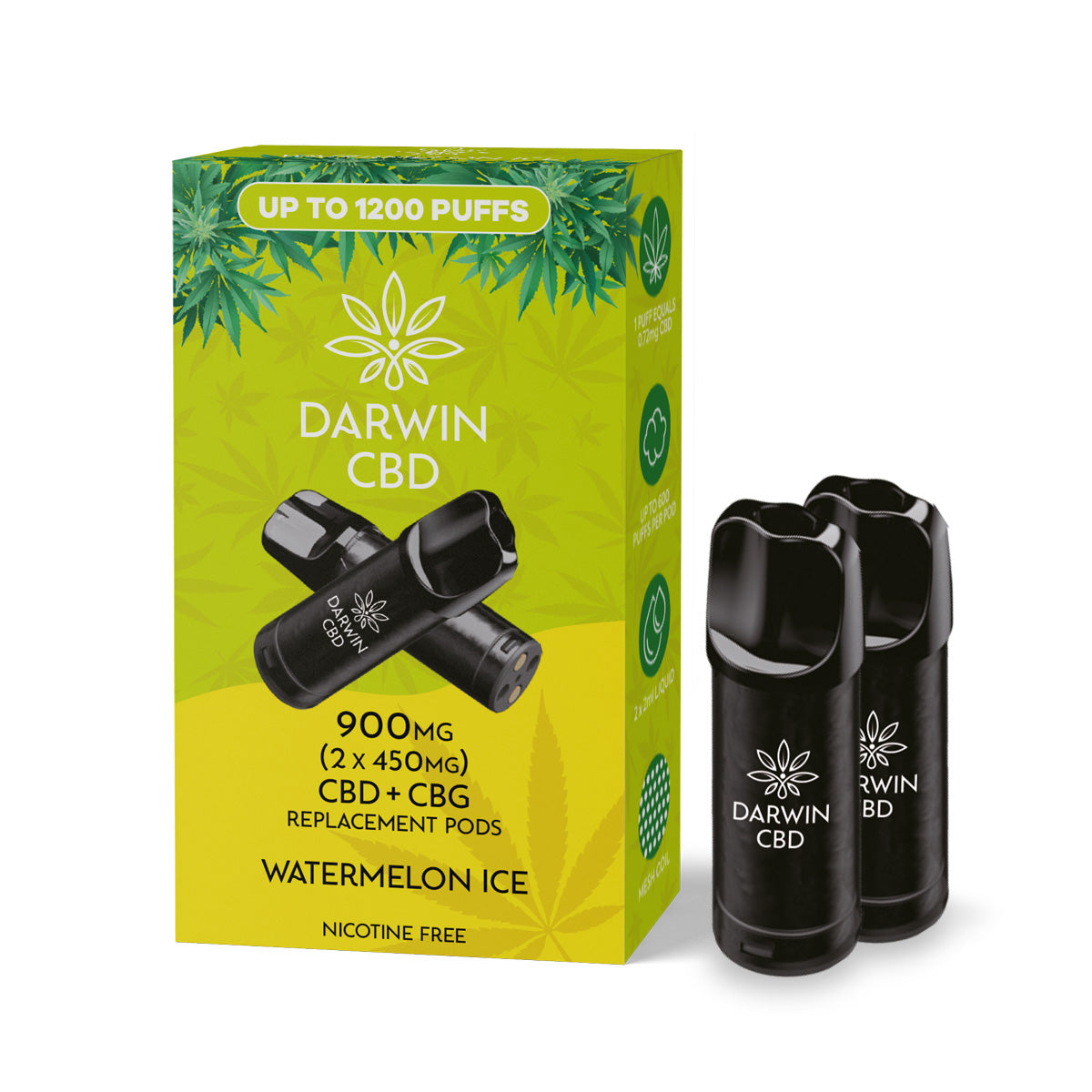 Darwin CBD (2x450mg) CBD Replacement Pods 1,200 Puffs