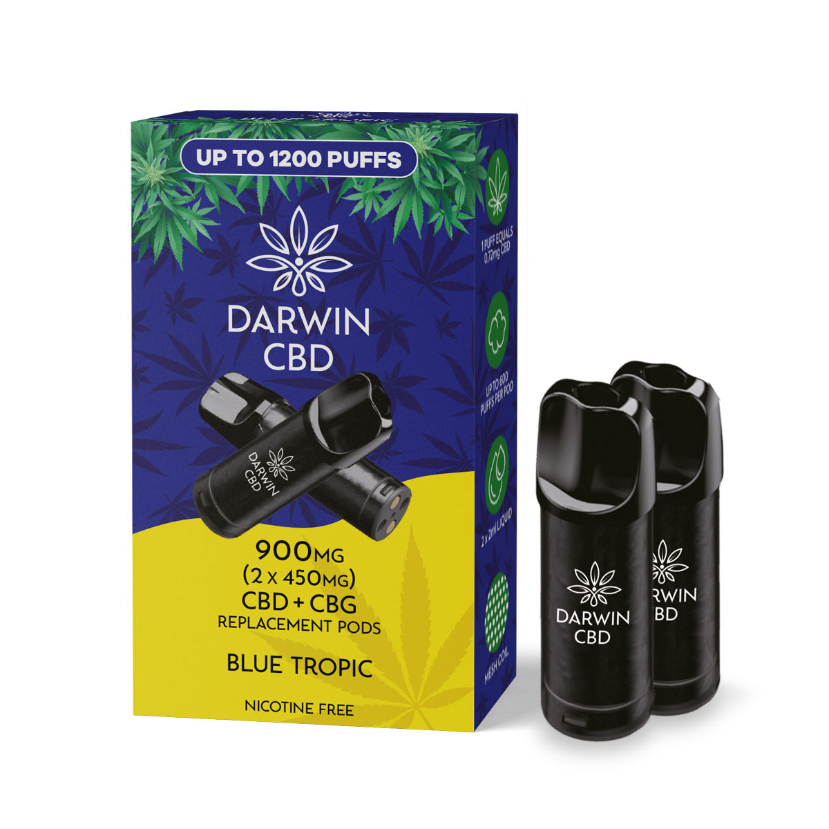 Darwin CBD (2x450mg) CBD Replacement Pods 1,200 Puffs