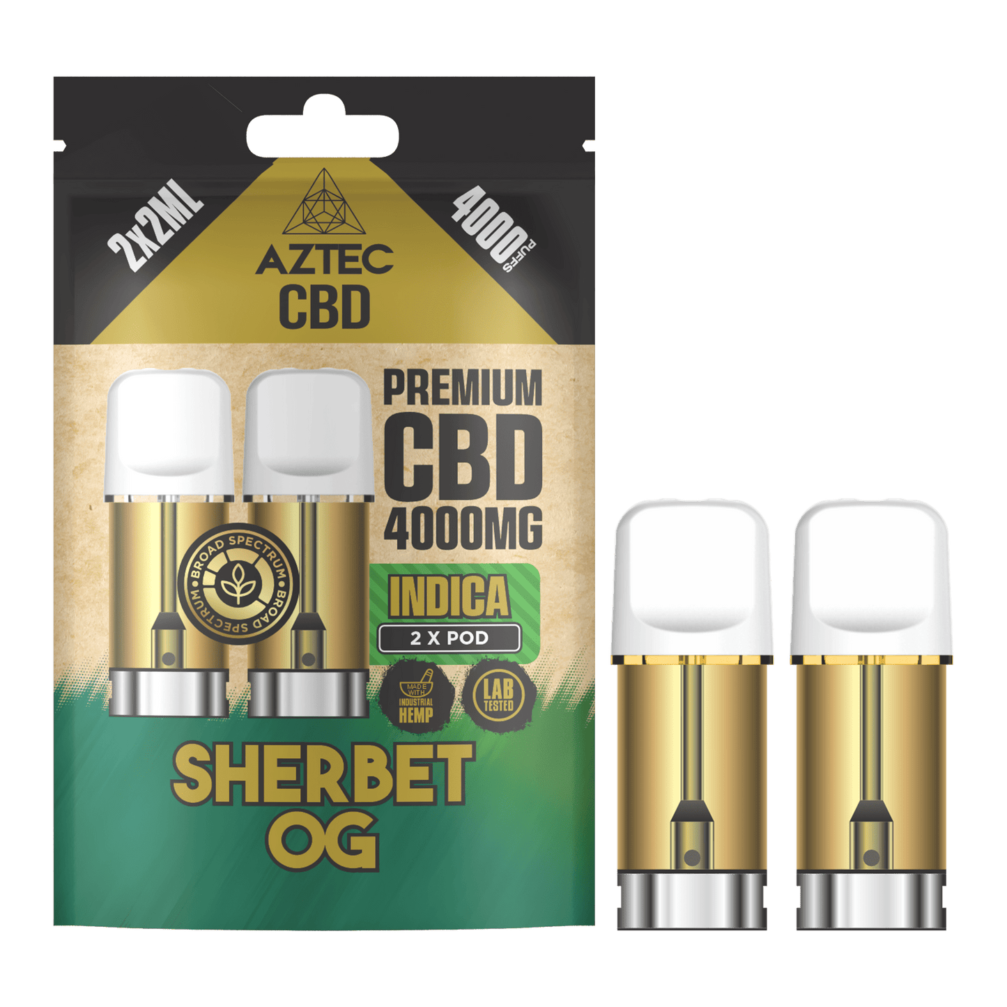 Aztec CBD 4000mg Broad Spectrum Pods 2ml 2 Pieces