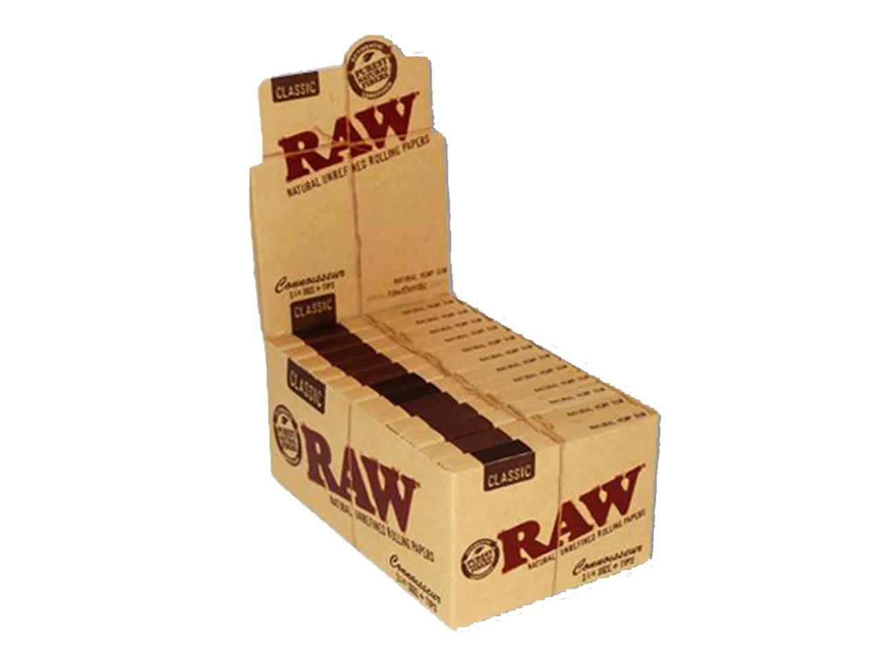 Raw Rolling Papers Connoisseur 1 1/4 Size + Tips