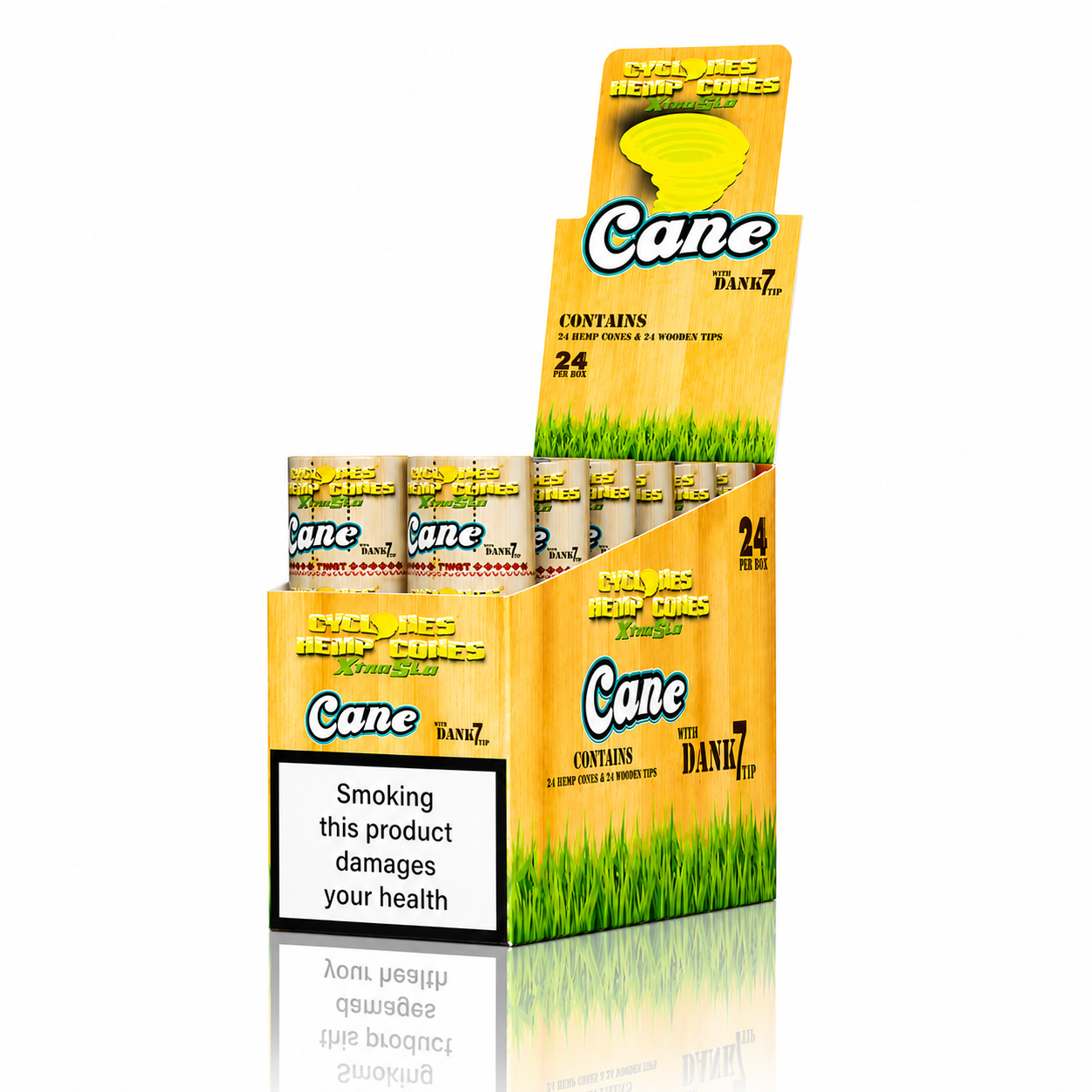 Cyclones Hemp Pre Rolled Cones with Wooden Tips – 2 Cones Per Pack (Single Pack)