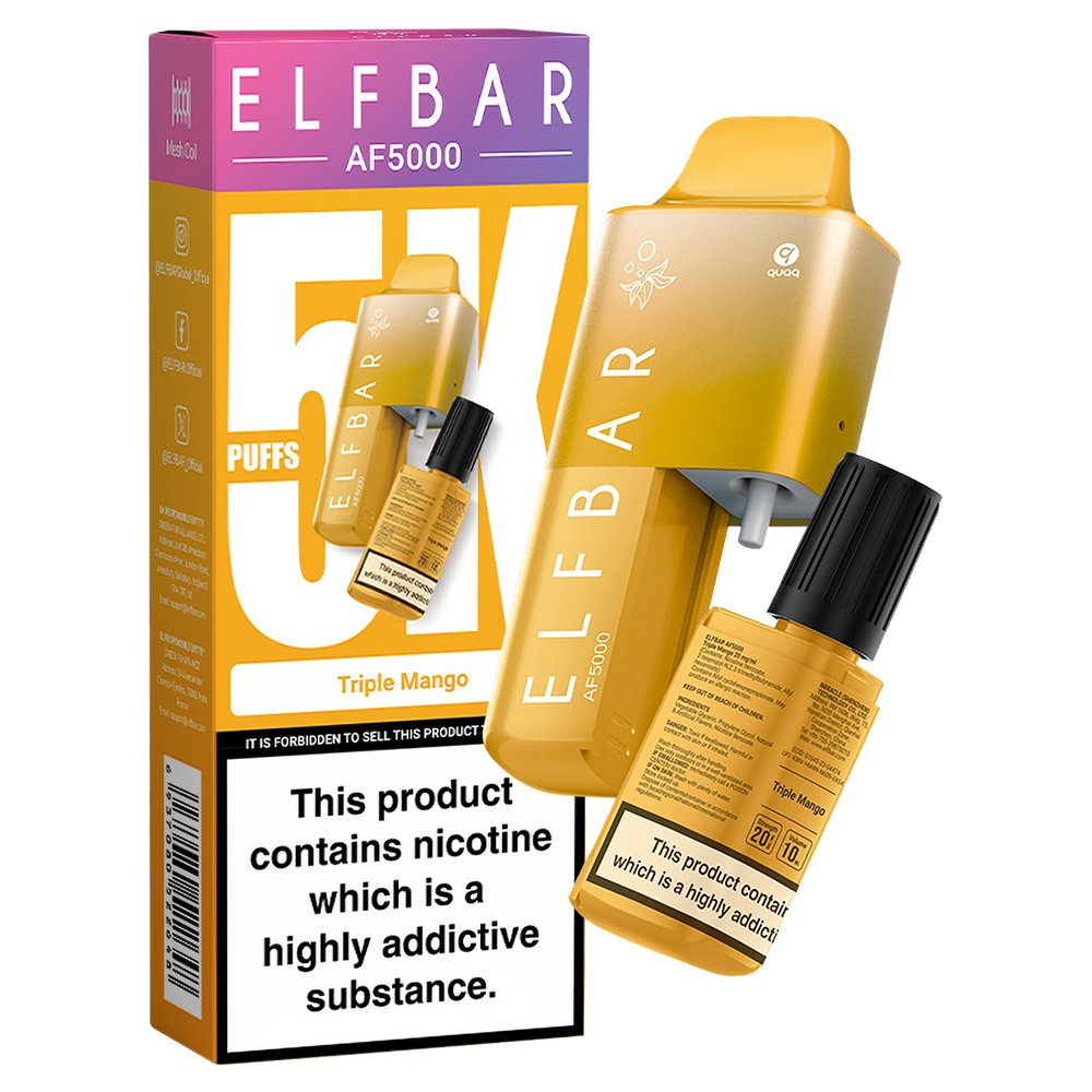 Elf Bar AF5000 Puffs Disposable Vape Device - BOX OF 5